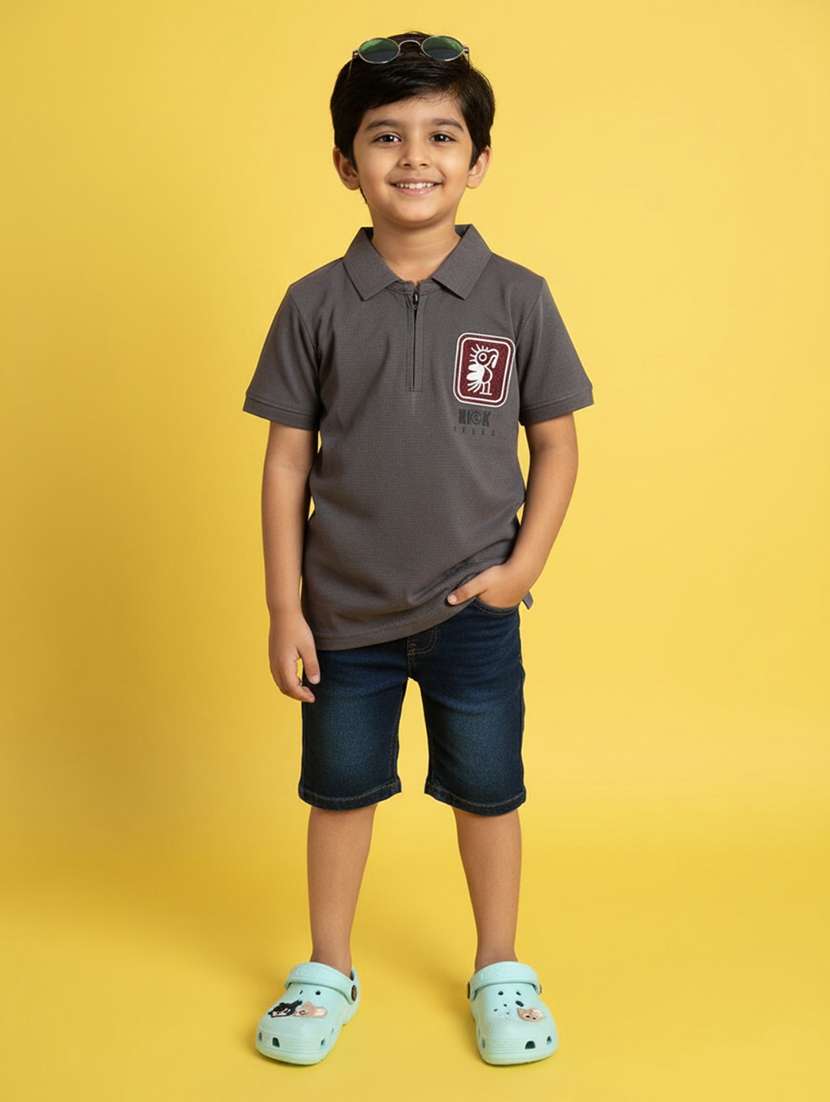 boys printed short sleeves polo t-shirt