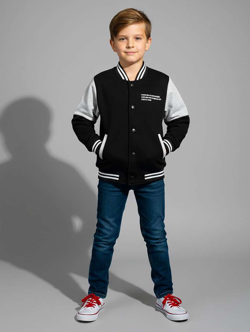 boys color blocked long sleeve varsity jacket - 22331410 -  Standard Image - 3