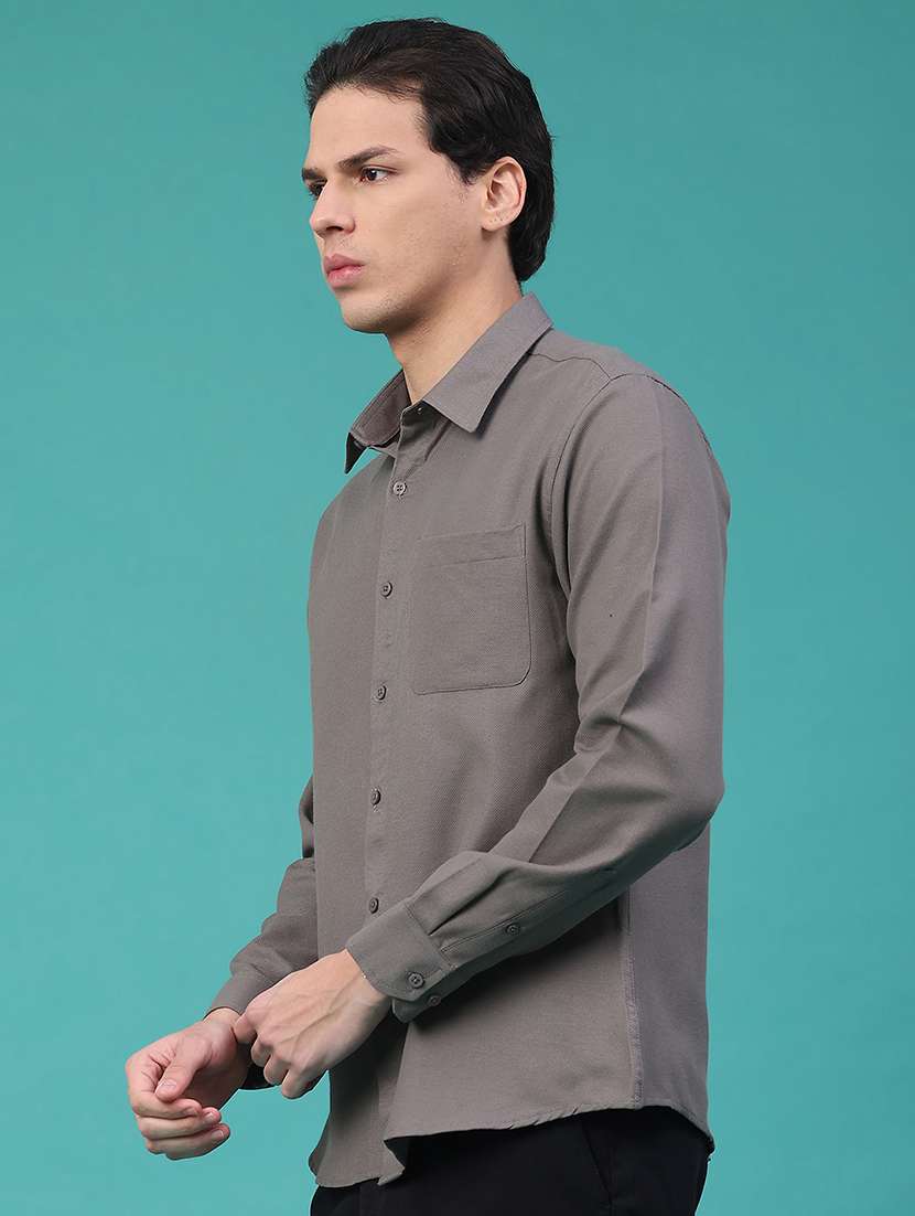 men solid long sleeve regular fit casual shirt - 22331445 -  Standard Image - 3