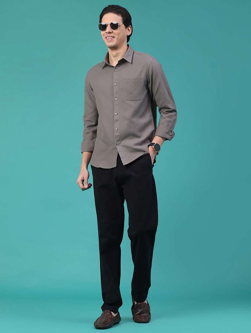 men solid long sleeve regular fit casual shirt - 22331445 -  Standard Image - 5
