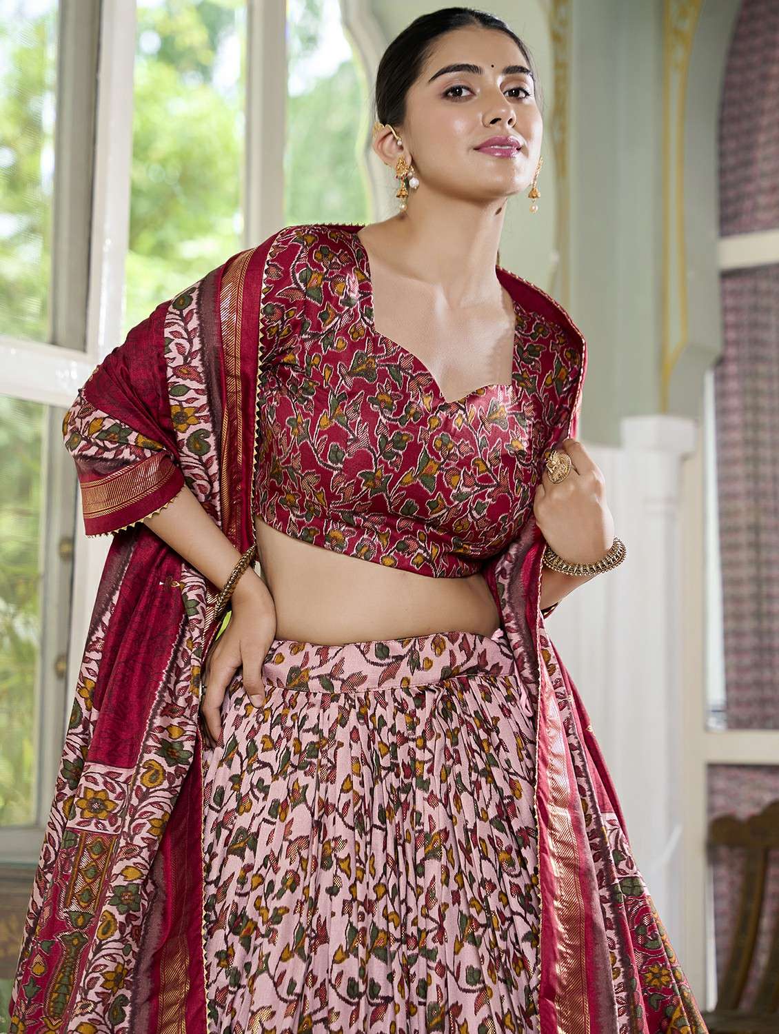 women printed semi-stitched flared lehenga - 22331472 -  Standard Image - 3