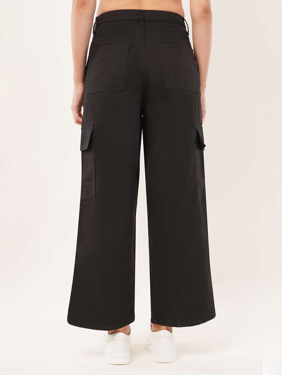 women solid mid rise cargo - 22331542 -  Standard Image - 3