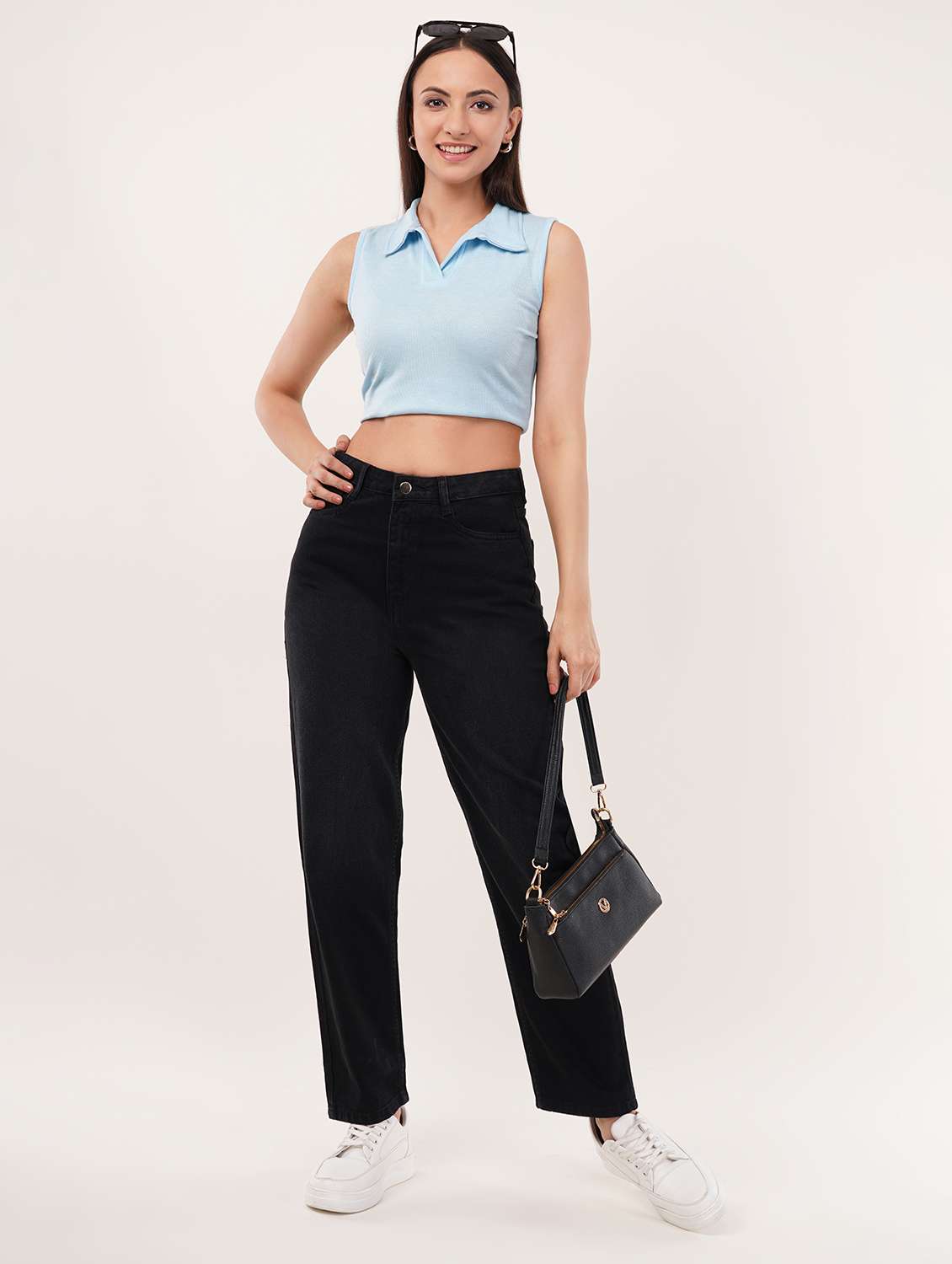 women solid high rise straight jean - 22331548 -  Standard Image - 3