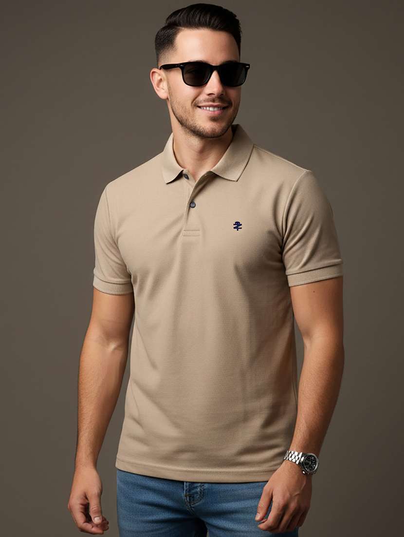 men solid short sleeve regular fit polo t-shirt