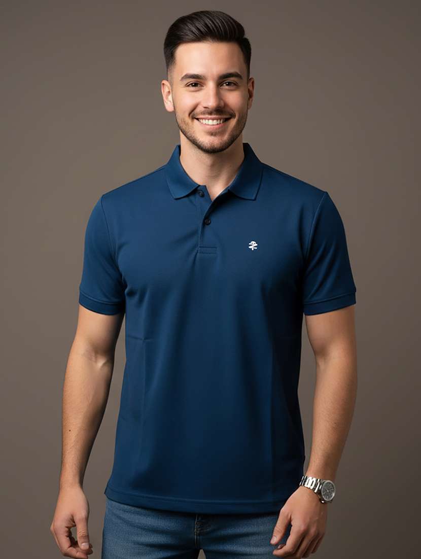 men solid short sleeve regular fit polo t-shirt
