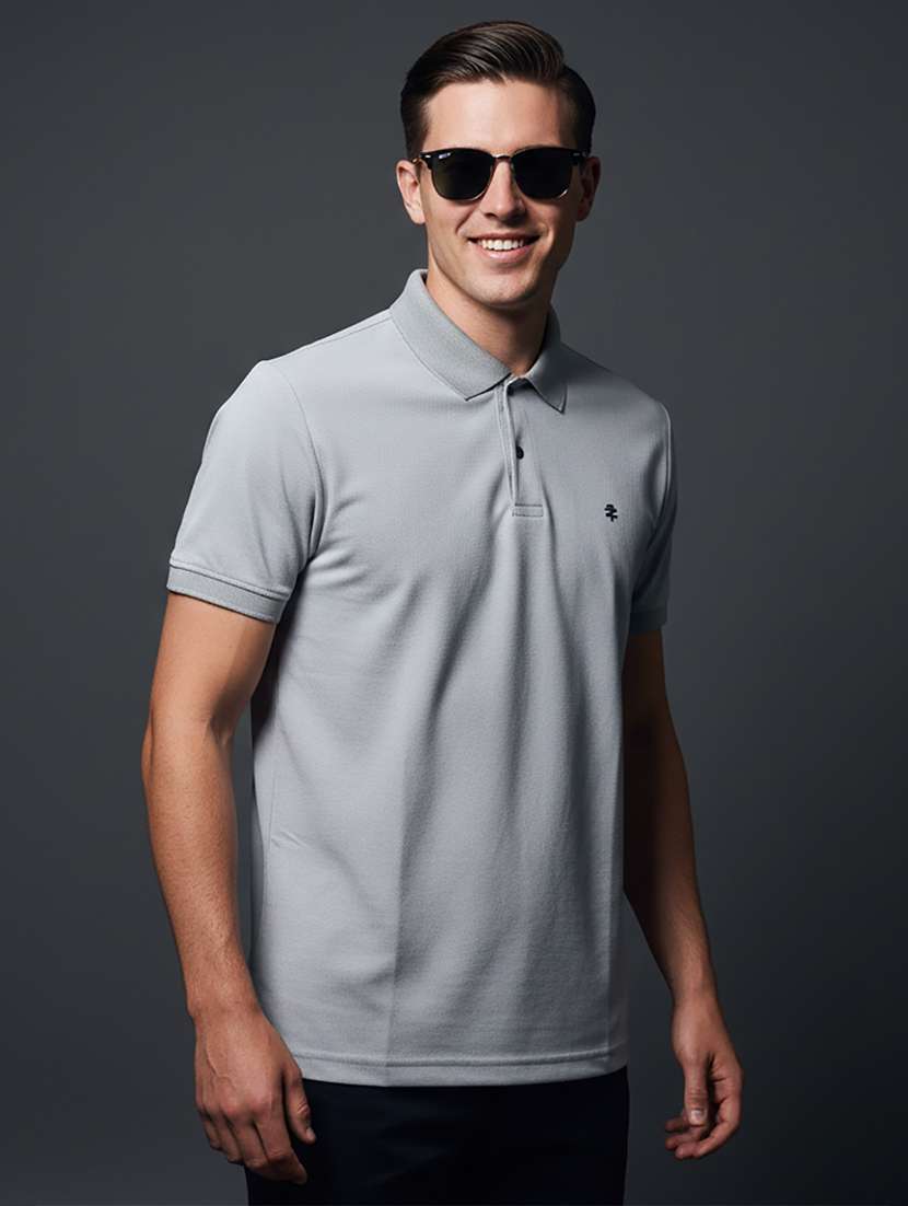 men solid short sleeve regular fit polo t-shirt