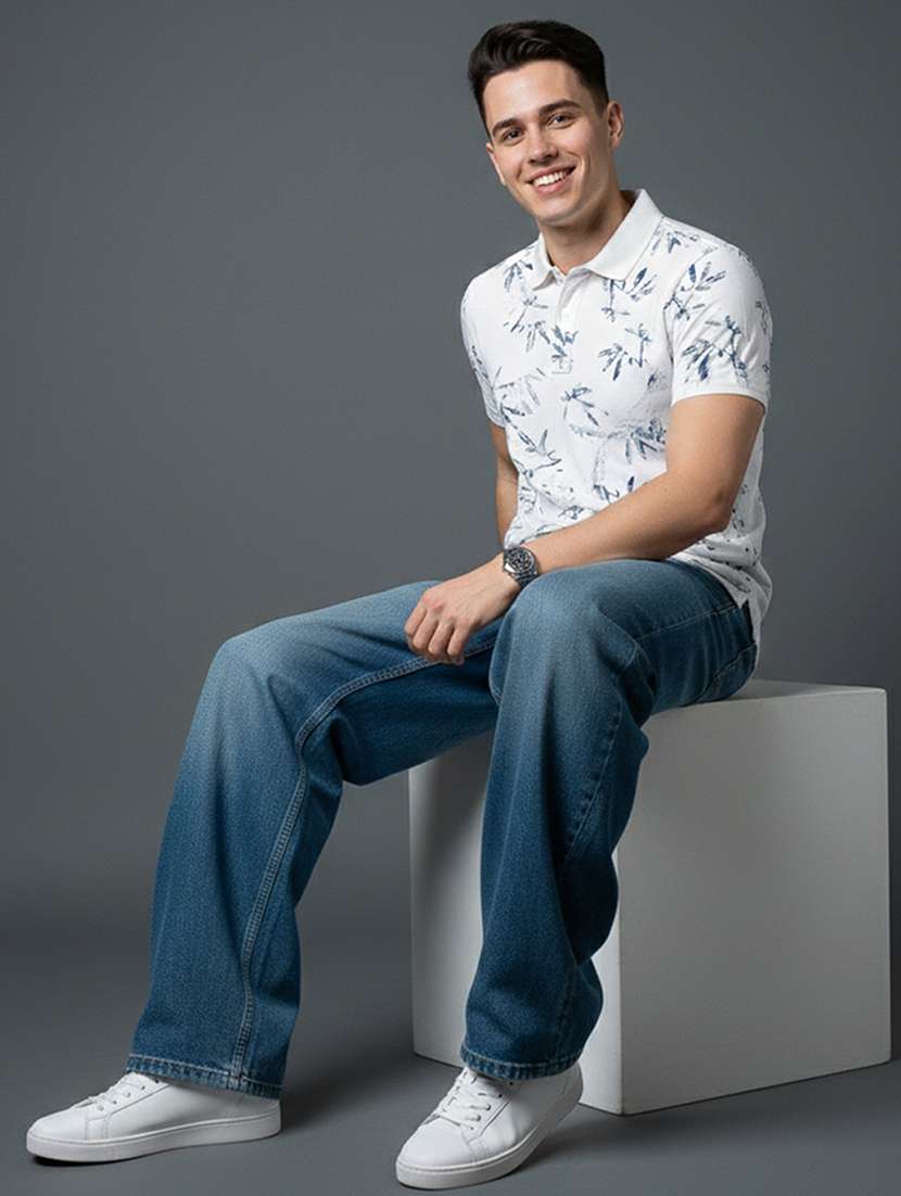 men printed short sleeve regular fit polo t-shirt - 22331585 -  Standard Image - 3