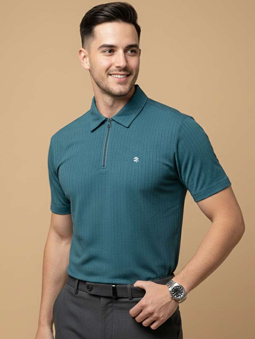 men solid short sleeve regular fit polo t-shirt