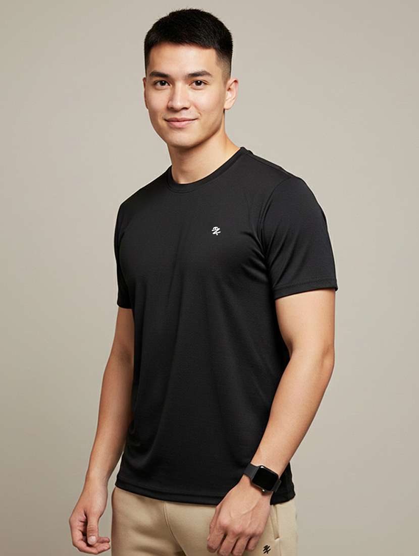 men solid short sleeve regular fit t-shirt