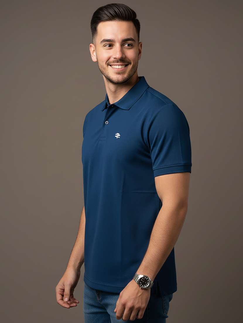 men solid short sleeve regular fit polo t-shirt
