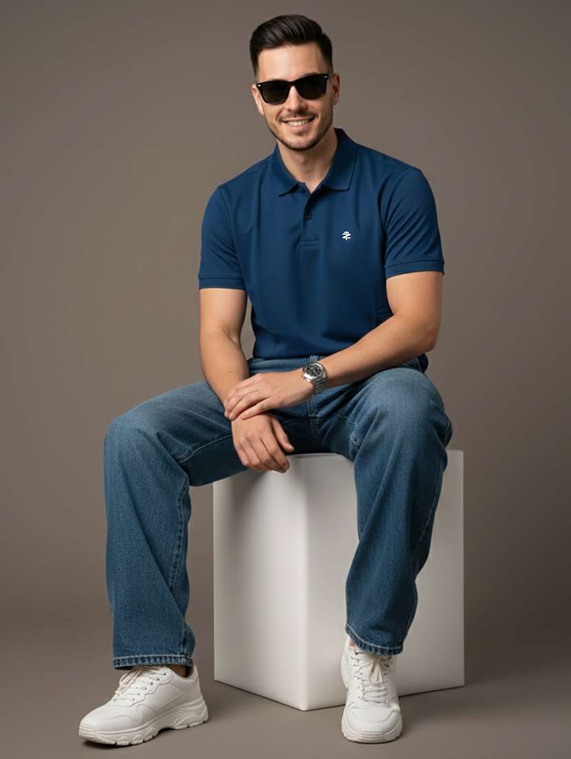 men solid short sleeve regular fit polo t-shirt - 22331660 -  Standard Image - 3