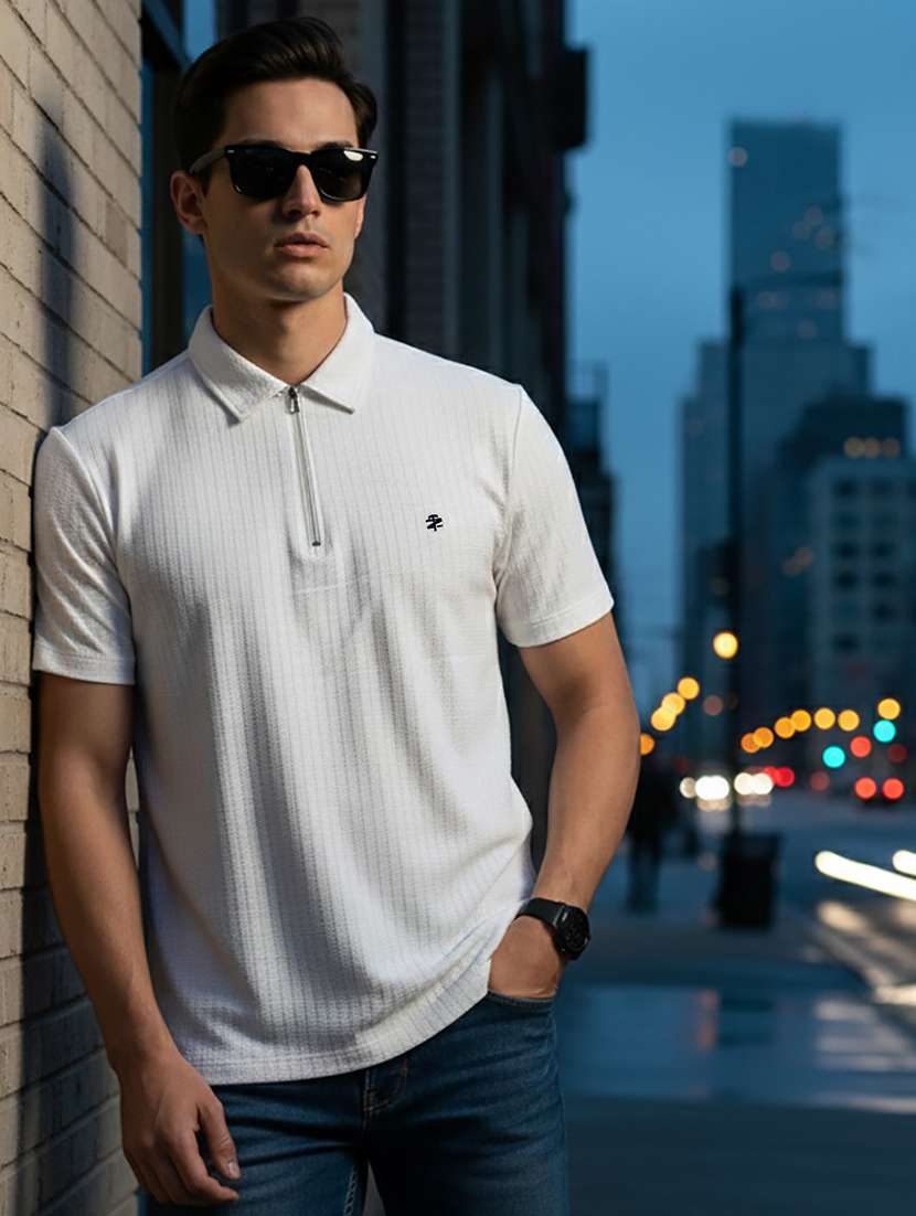 men solid short sleeve regular fit polo t-shirt