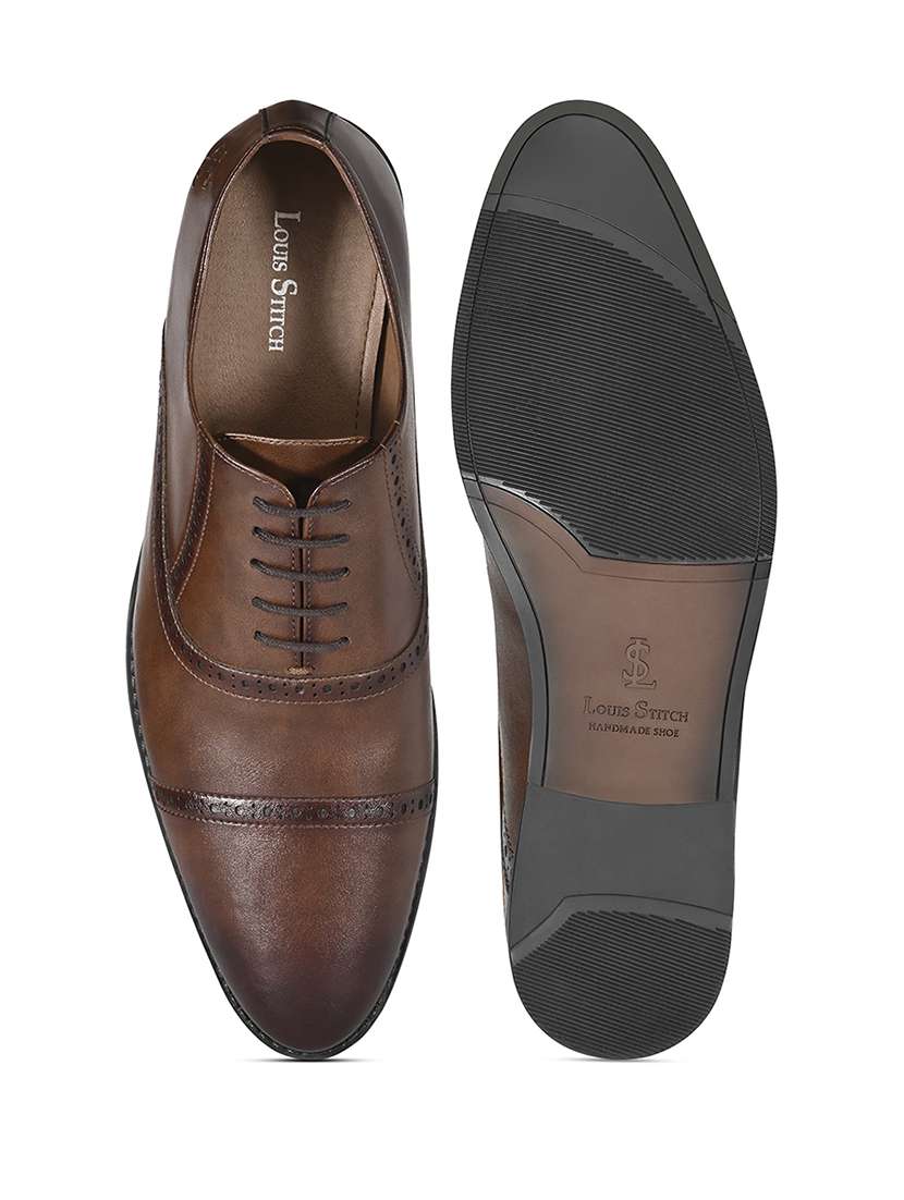 men tan lace-up brouge - 22331700 -  Standard Image - 5