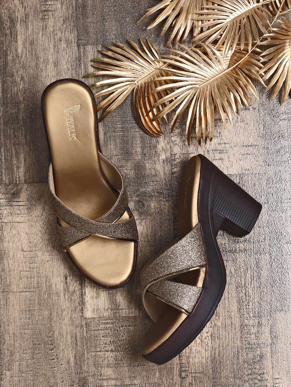 women solid slip on block heeel sandal