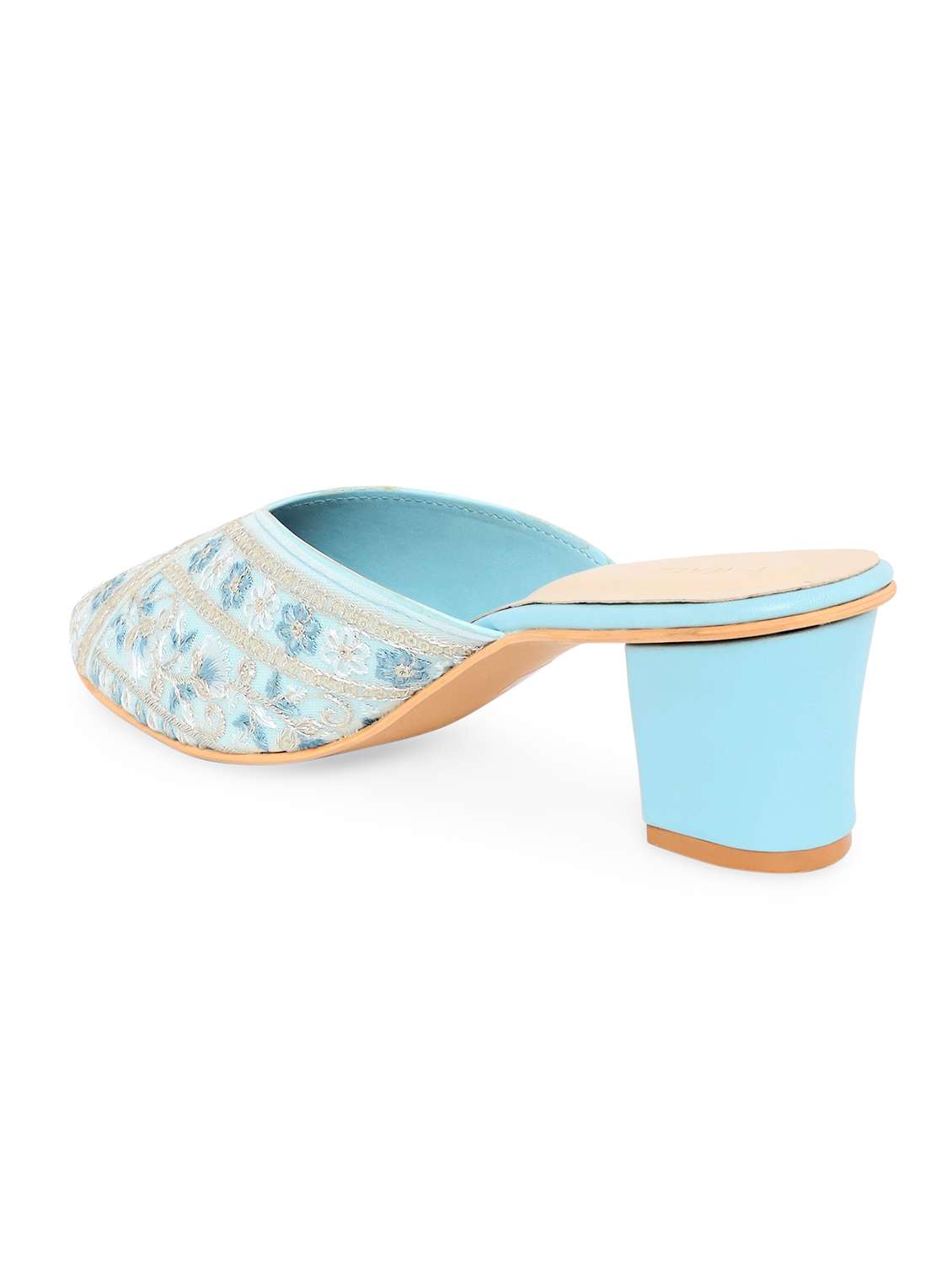 women embroidered slip on block heel mules - 22331732 -  Standard Image - 3