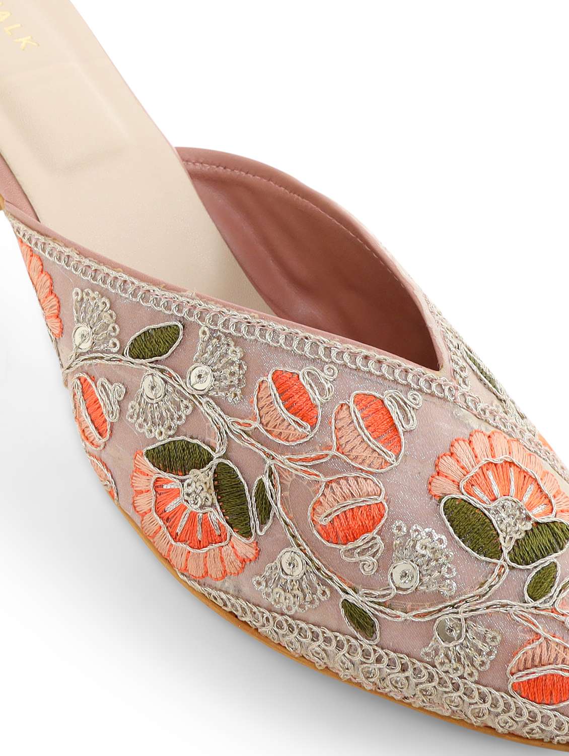 women embroidered slip on block heel mules - 22331737 -  Standard Image - 5
