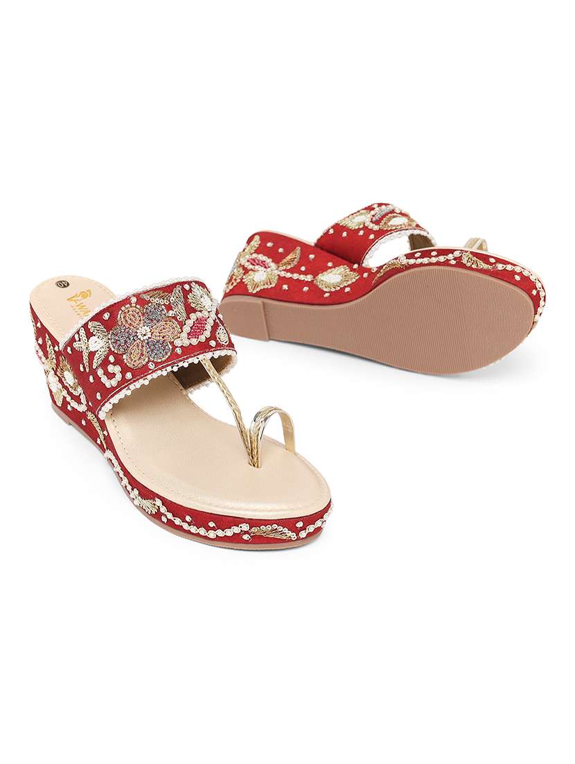 women embellished one toe wedges - 22331744 -  Standard Image - 3