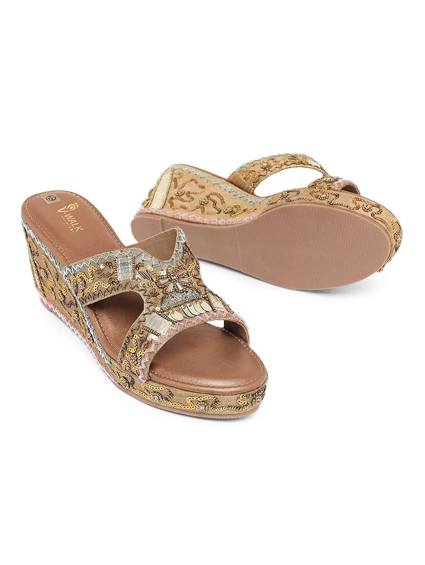 Women Embellished Slip On Wedges - 22331747 -  Standard Image - 3