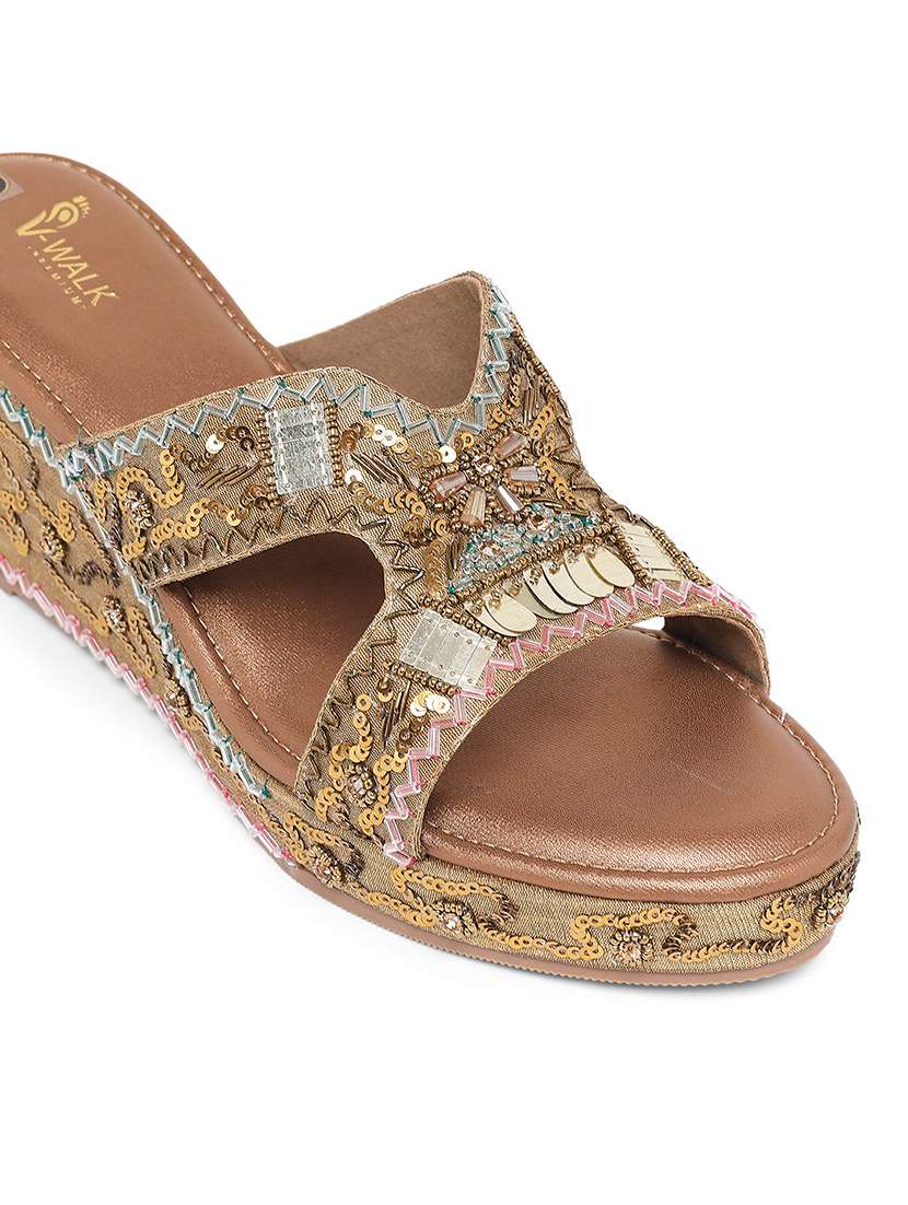 Women Embellished Slip On Wedges - 22331747 -  Standard Image - 5