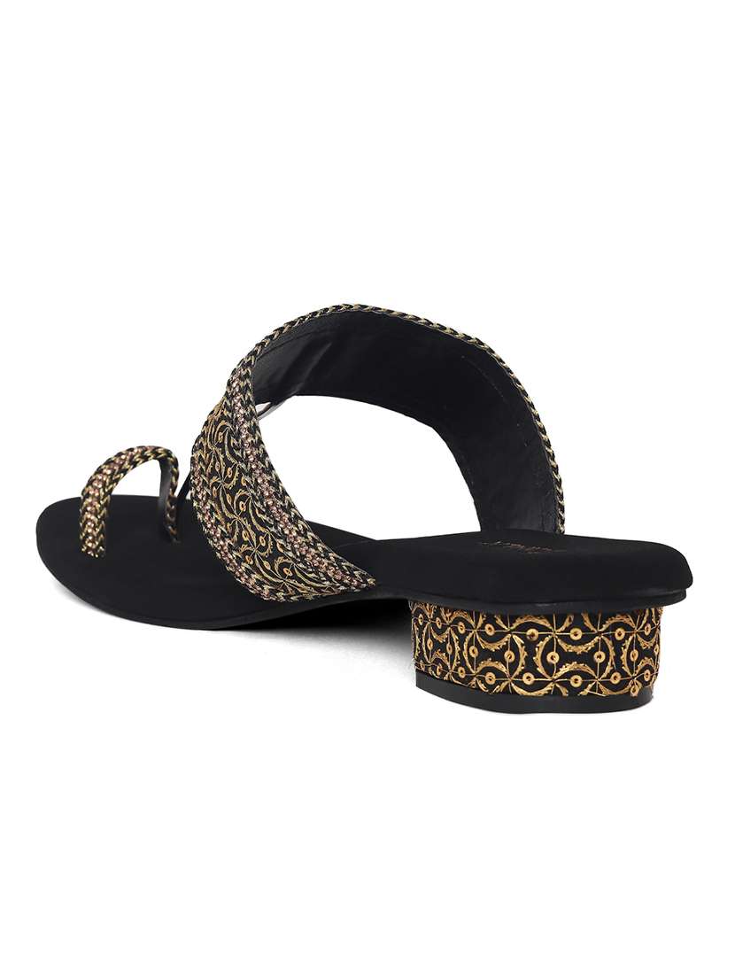 women embroidered one toe block heel  - 22331748 -  Standard Image - 3