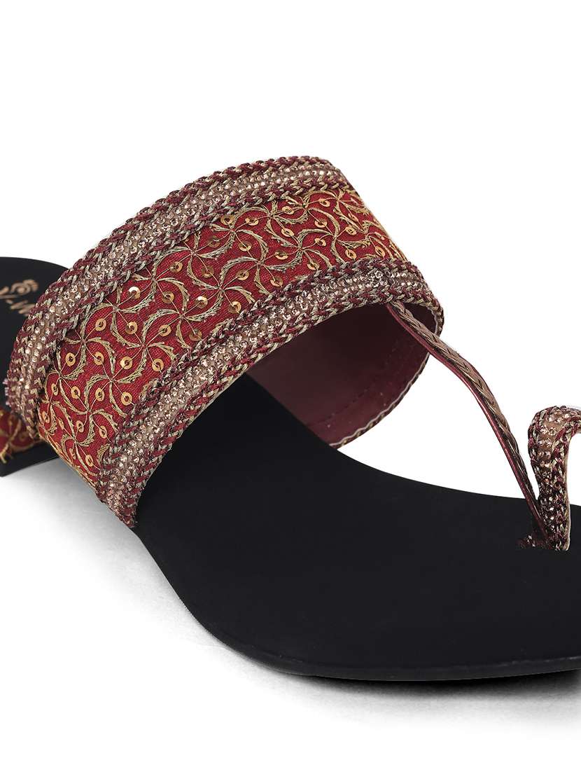 women embroidered one toe block heel  - 22331749 -  Standard Image - 5