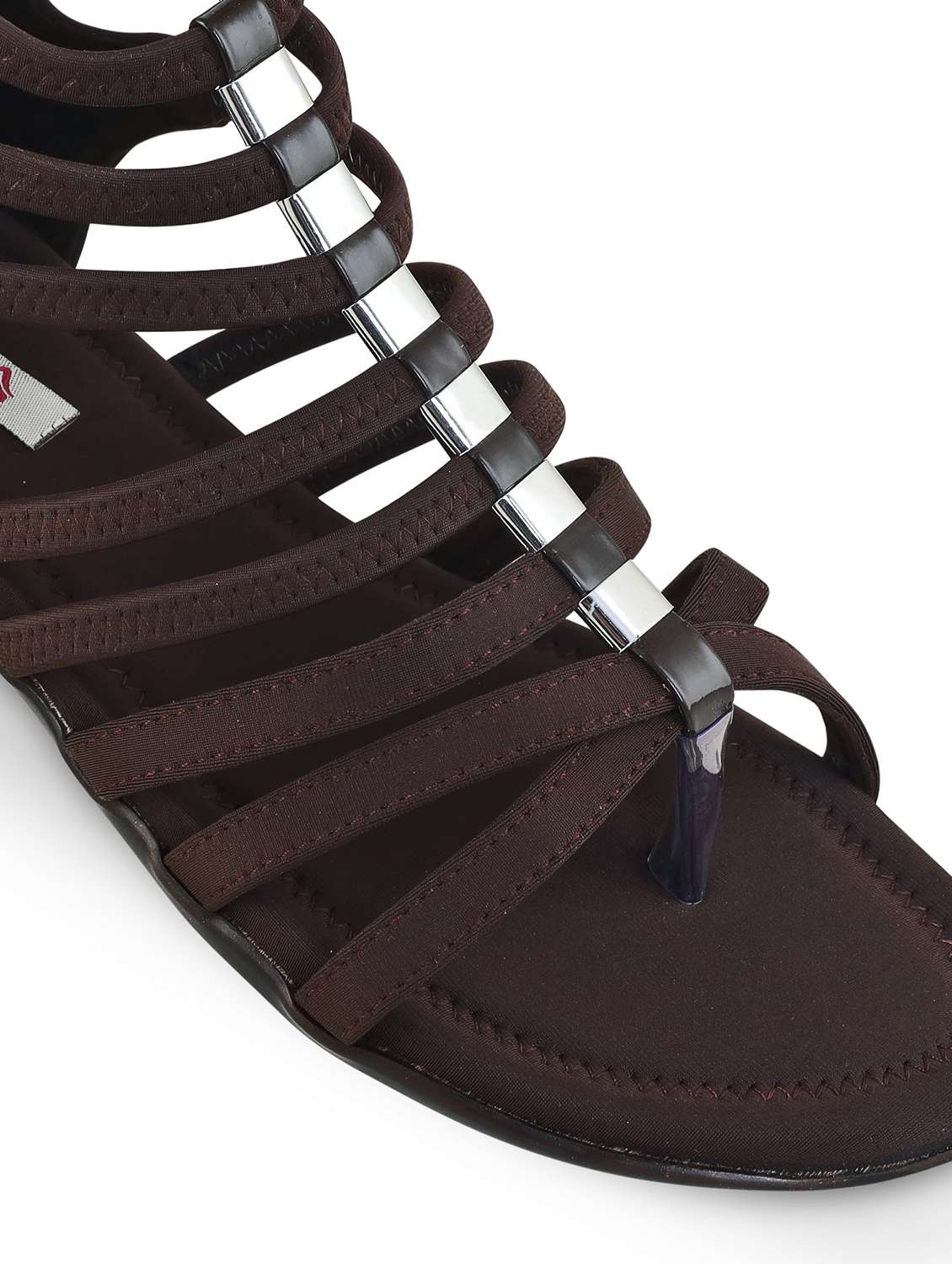 women solid zip clouser flat gladiator - 22331769 -  Standard Image - 5