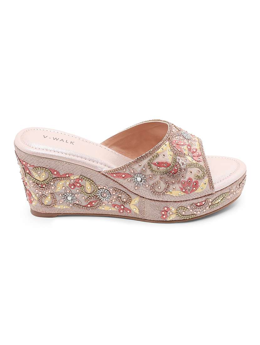 Women Embellished Slip On Wedges - 22331774 -  Standard Image - 3