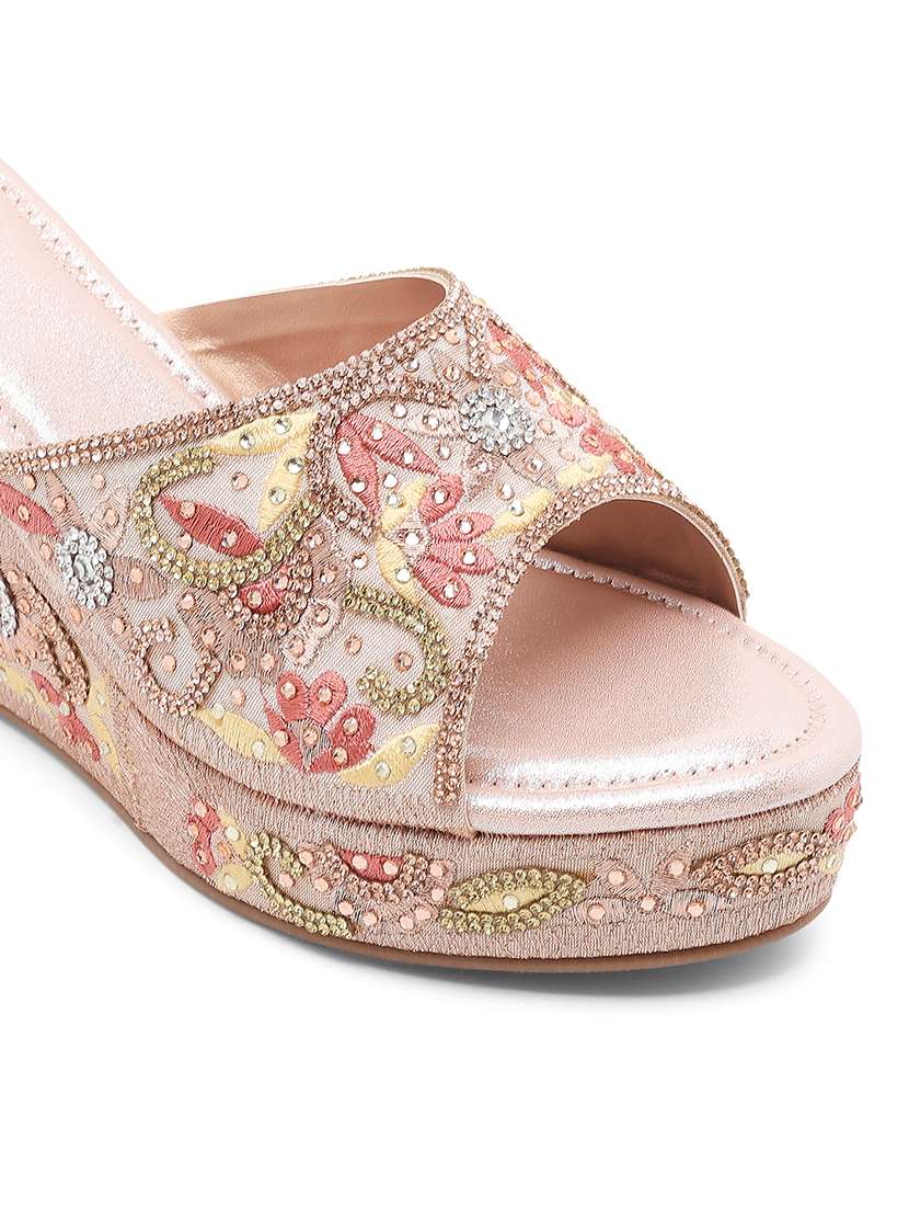 Women Embellished Slip On Wedges - 22331774 -  Standard Image - 5