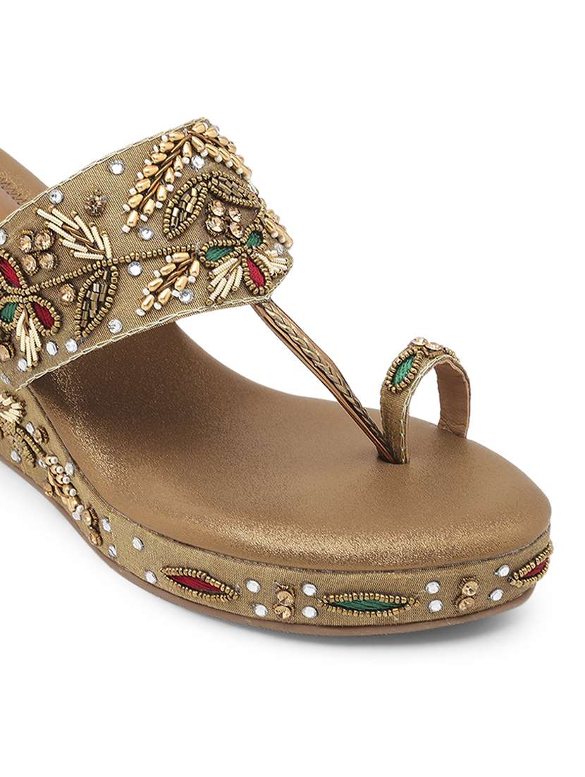 women embellished one toe wedges - 22331776 -  Standard Image - 5