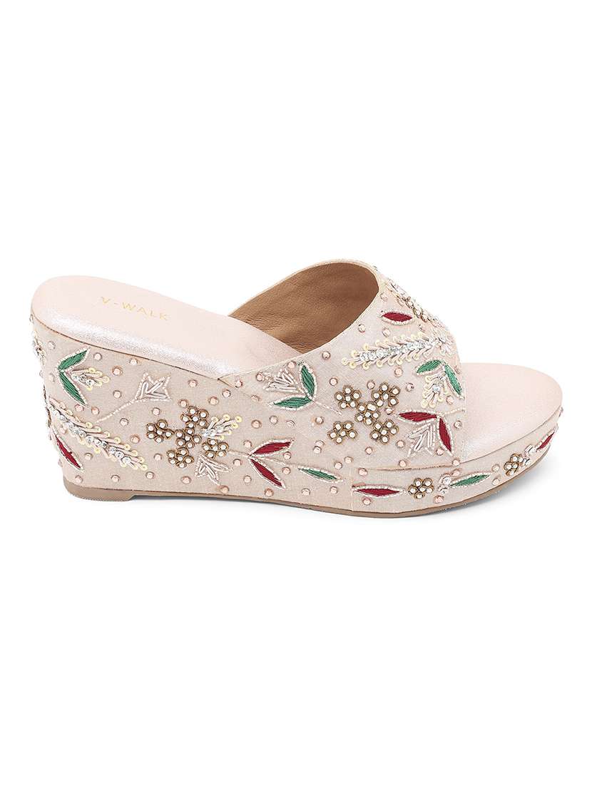 women embellished slip on wedges - 22331777 -  Standard Image - 3