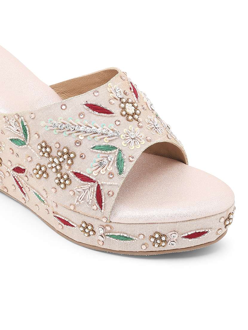 women embellished slip on wedges - 22331777 -  Standard Image - 5