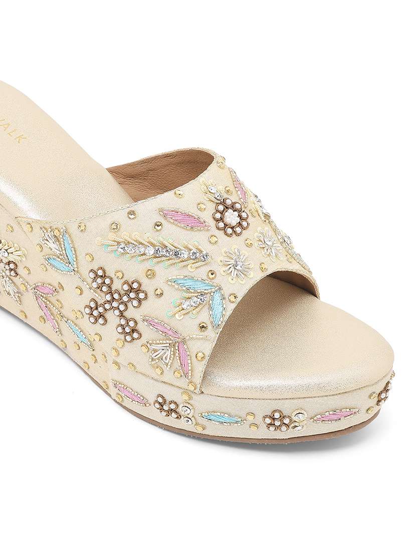 women embellished slip on wedges - 22331778 -  Standard Image - 5