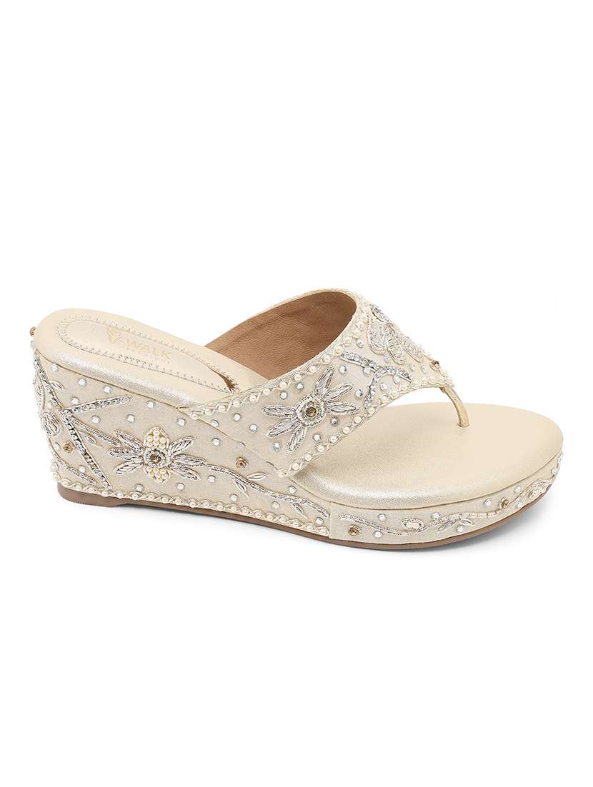 women embellished slip on wedges - 22331780 -  Standard Image - 3