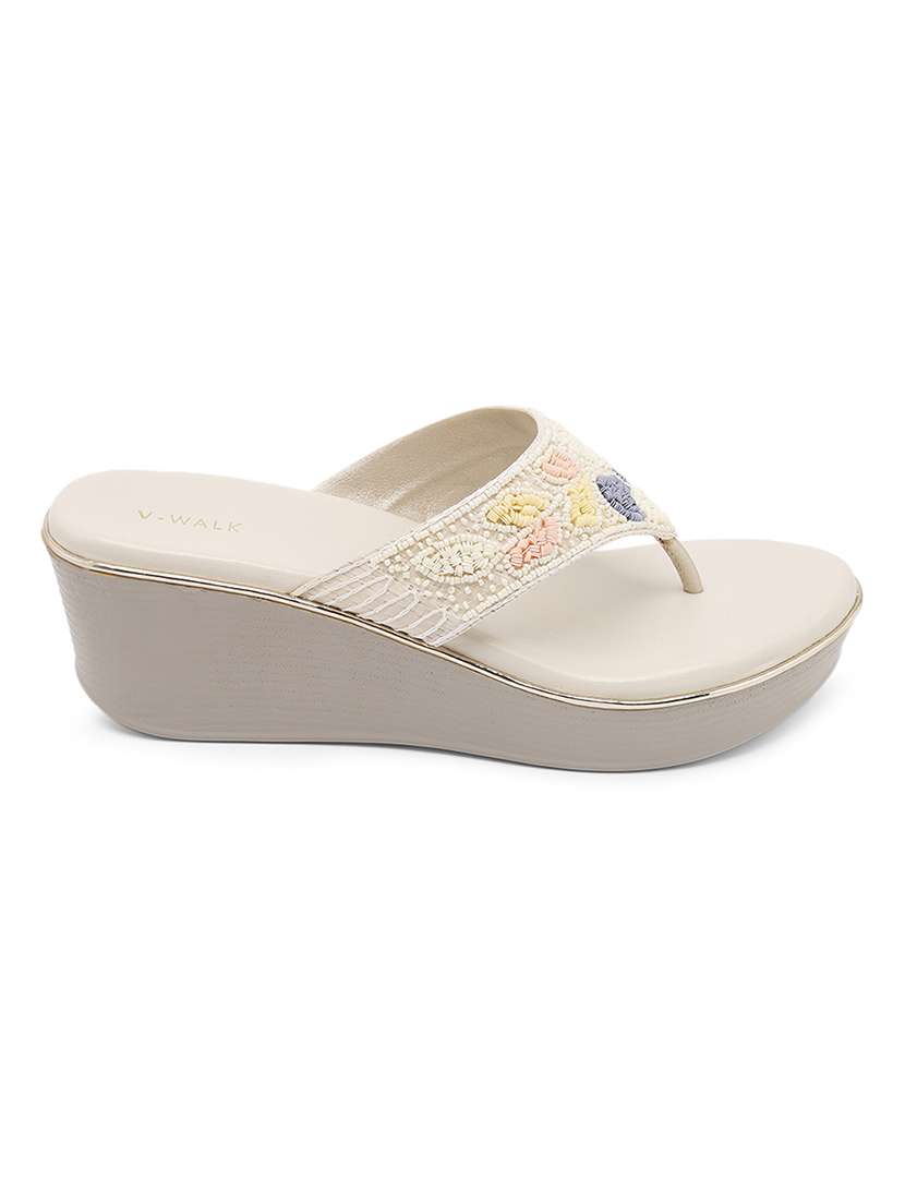 women embellished slip on wedges - 22331782 -  Standard Image - 3