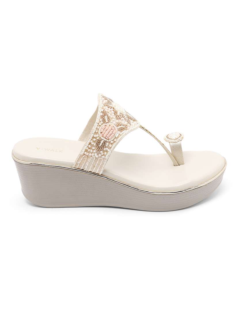 women embellished one toe wedges - 22331783 -  Standard Image - 3