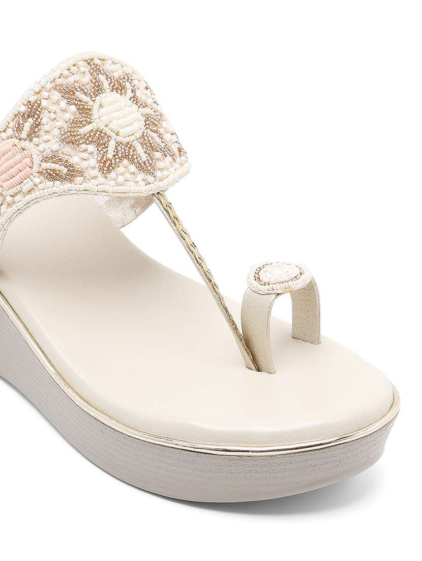 women embellished one toe wedges - 22331783 -  Standard Image - 5