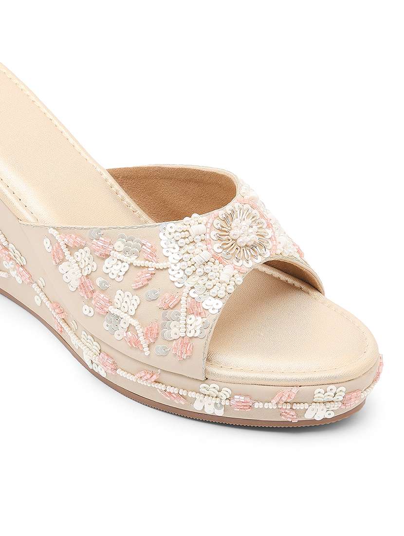 Women Embellished Slip On Wedges - 22331788 -  Standard Image - 5