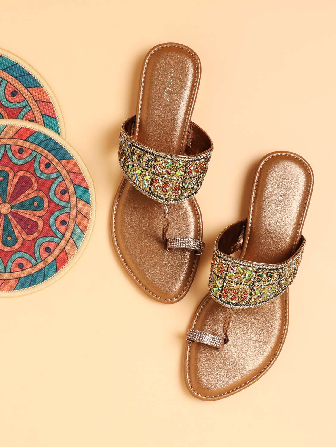 women embroidered one toe sandal