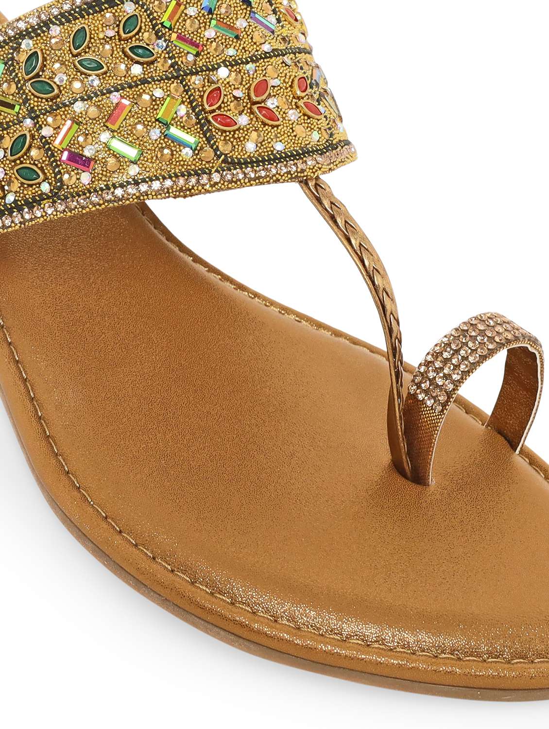 women embroidered one toe sandal - 22331789 -  Standard Image - 5