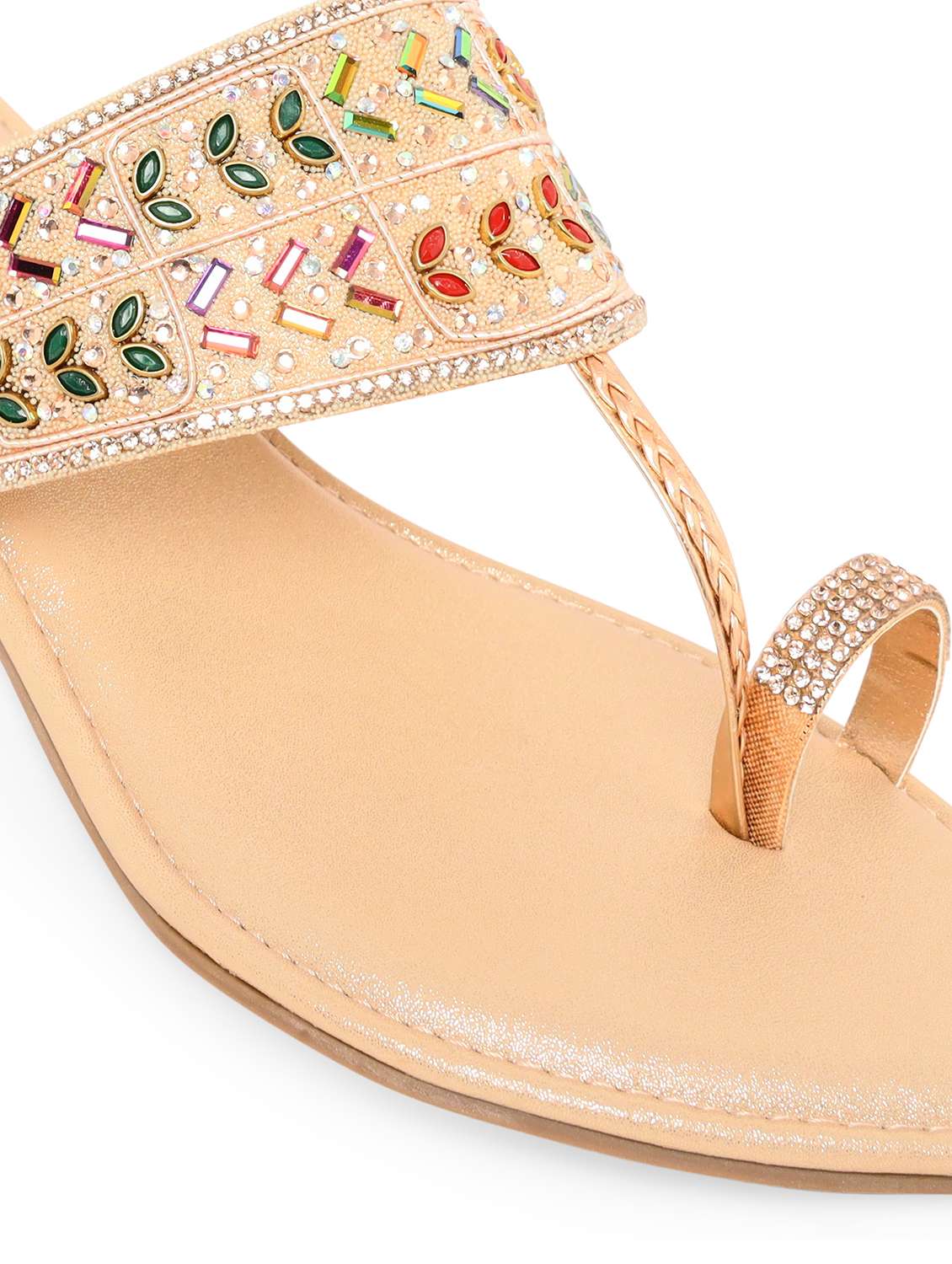 women embroidered one toe sandal - 22331790 -  Standard Image - 5