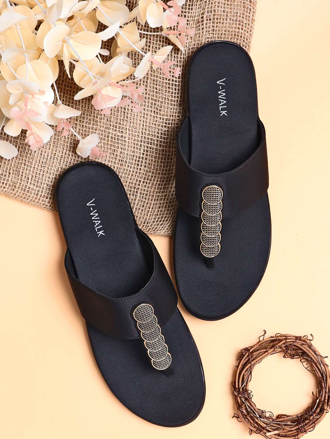 women slip on flat sandals