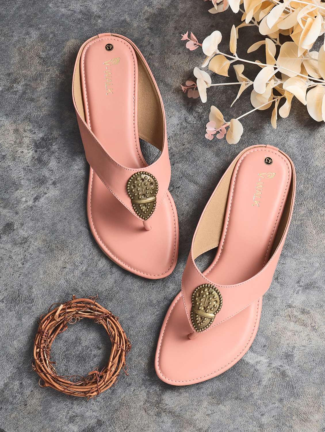 women solid slip on flat sandal
