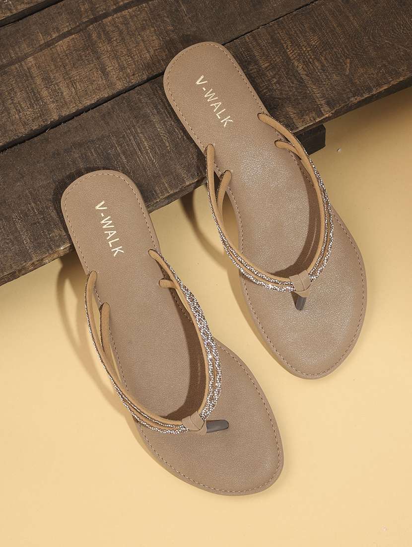 women slip on flat sandal