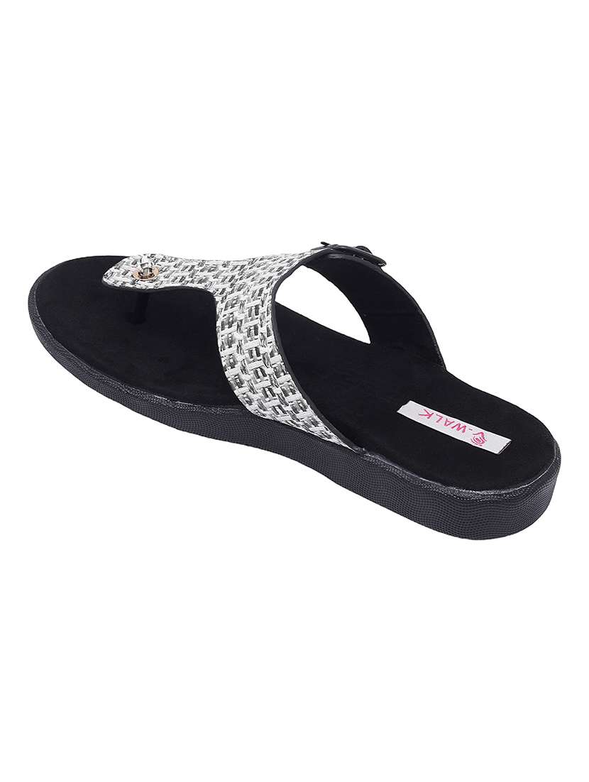 Women Black Slip On Sandal - 22331889 -  Standard Image - 3
