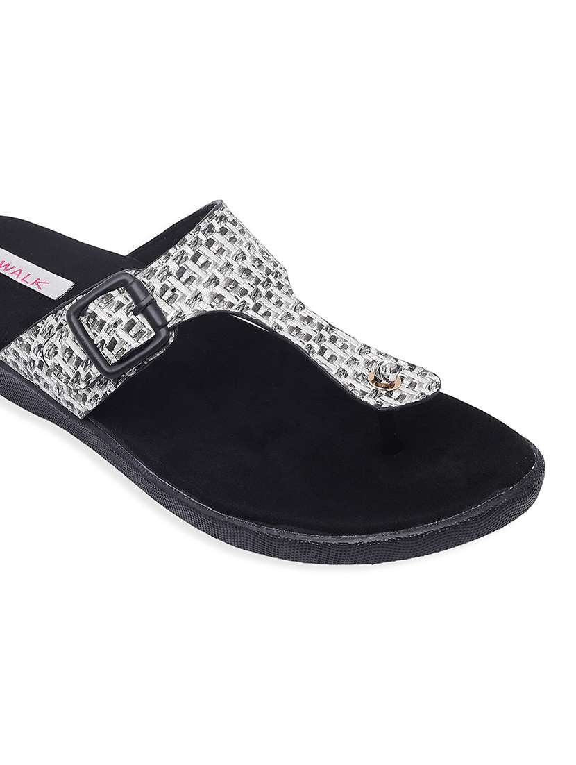 Women Black Slip On Sandal - 22331889 -  Standard Image - 5