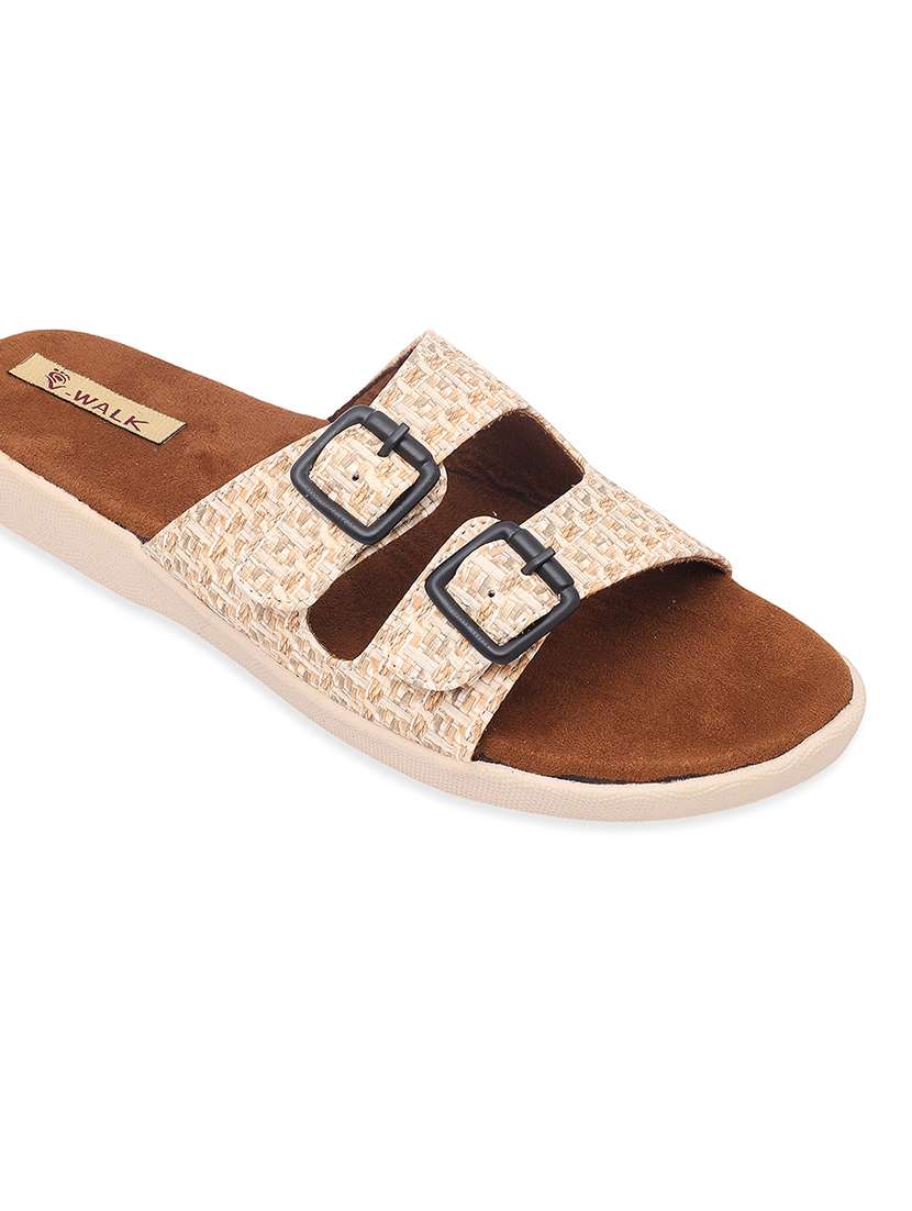 Women Beige Slip On Sandal - 22331890 -  Standard Image - 5