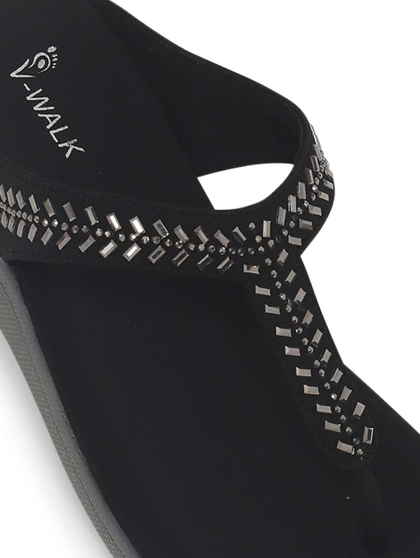 women embellished slip on flat sandal - 22331901 -  Standard Image - 5