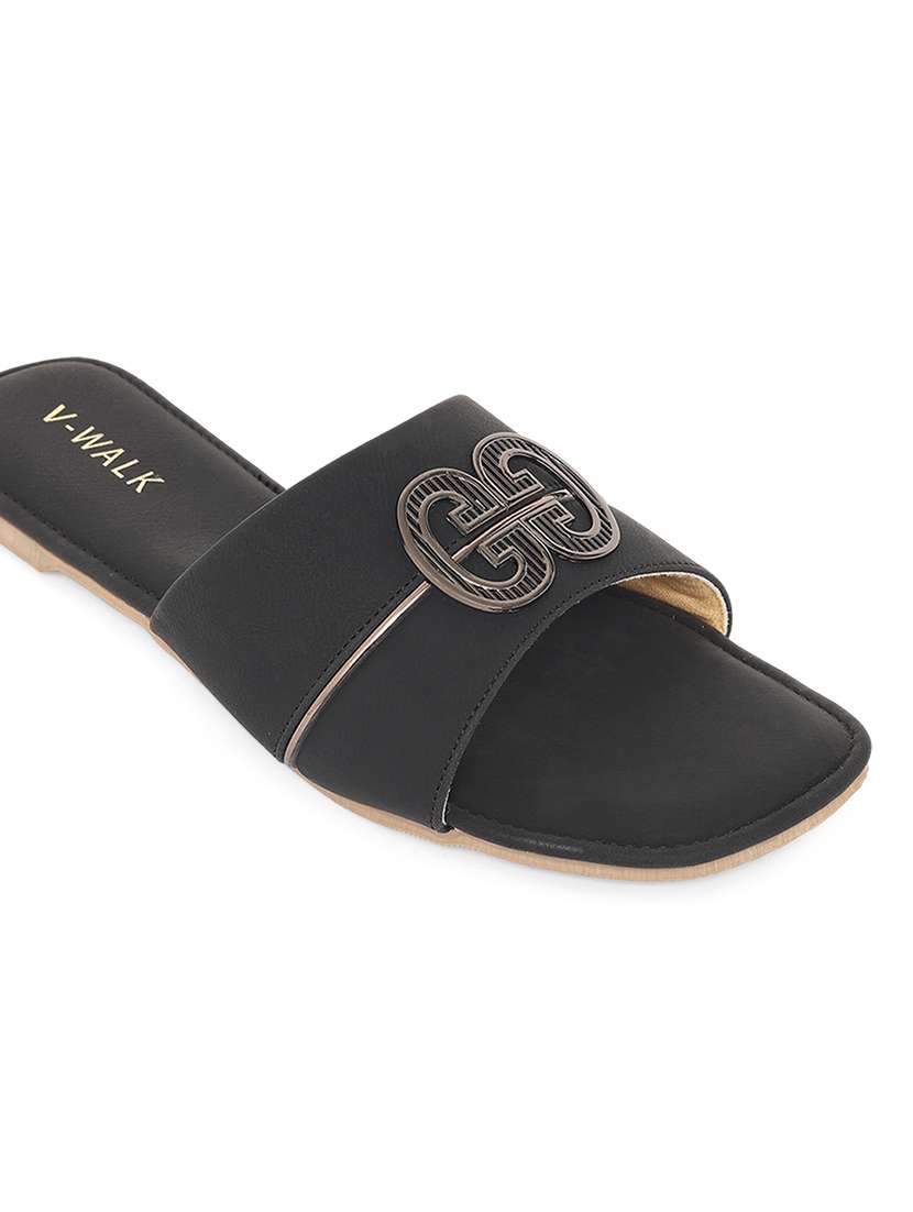 women solid slip on flat sandal - 22331921 -  Standard Image - 5
