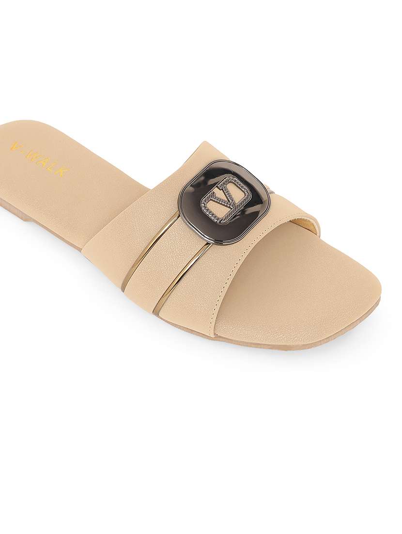 women solid slip on flat sandal - 22331923 -  Standard Image - 5