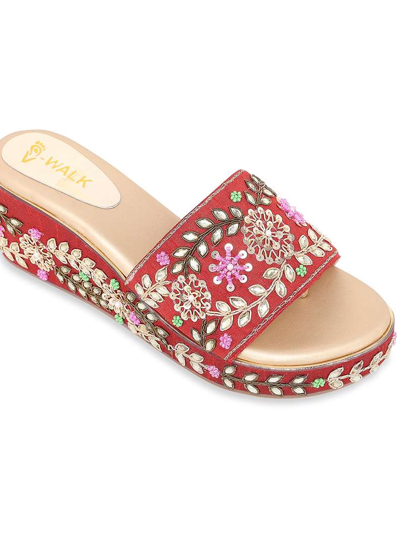 women embellished slip on wedges - 22331925 -  Standard Image - 5